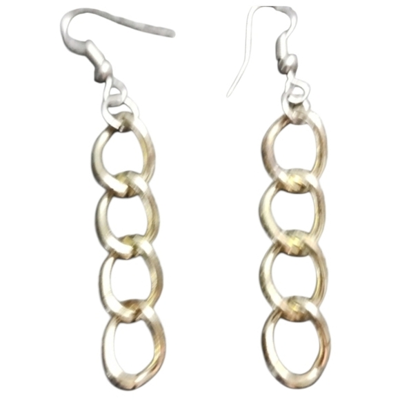 Jewelry - Goldtone Chain-Link Dangle Earrings